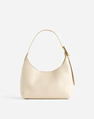 Madewell, The Sculptural-Buckle Shoulder Bag in Ecru