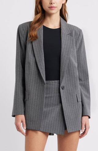 Relaxed Pinstripe Blazer