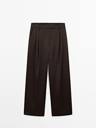 High-Rise Satin Wide-Leg Pants