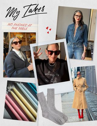 Jenna Lyons in various outfits.