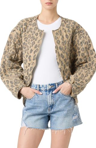 Leopard Print Quilted Jacket