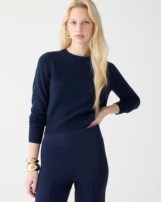 Cashmere Shrunken Crewneck Sweater