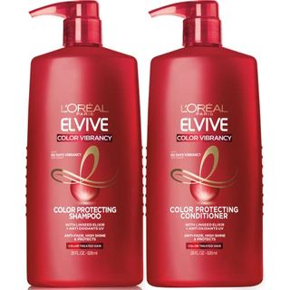 L'oreal Paris Elvive Color Vibrancy Protecting Shampoo and Conditioner Set for Color Treated Hair, 28 Fl Oz (set of 2)