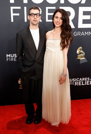 Jack Antonoff and Margaret Qualley 2025 Grammys