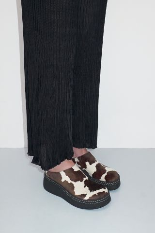 Kristi Cow Print Mules