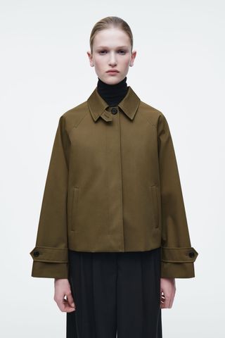 Short Twill Trench Coat