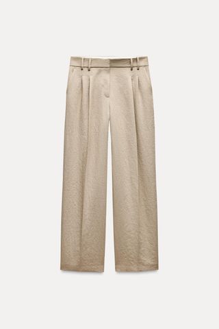 Straight Cut Pleated Pants