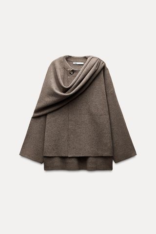 Short Knit Scarf Coat