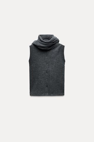 Buttoned Scarf Vest