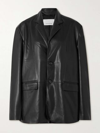 THE FRANKIE SHOP Olympia Faux Leather Blazer