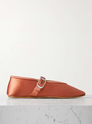 Stella Satin Mary Jane Ballet Flats