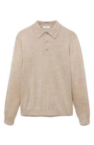 Long Sleeve Wool Polo Sweater