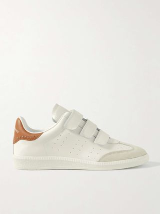 Beth Suede-Trimmed Leather Sneakers