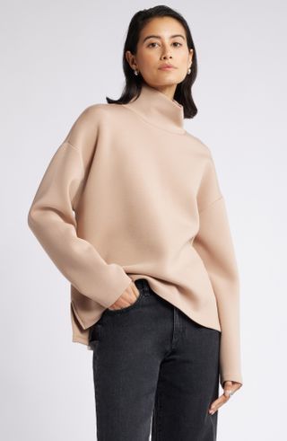 Nordstrom, Scuba Knit Turtleneck Long Sleeve Top