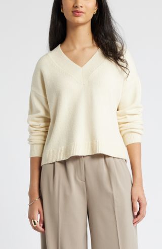 Open Edit, V-Neck Sweater