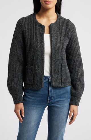 Marled Blouson Sleeve Cardigan