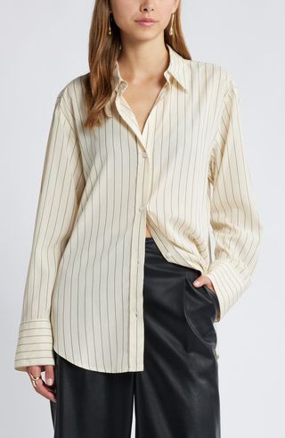 Stripe Button-Up Shirt