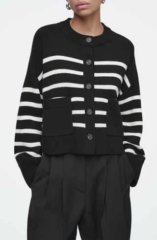 Stripe Wool Cardigan