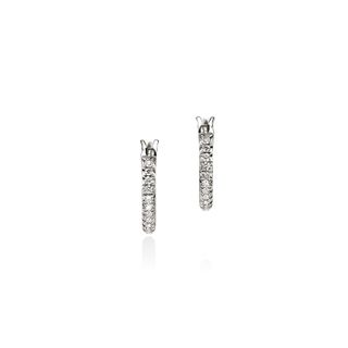 Jh Essential Pavé Hoop Earring, Sterling Silver, Diamonds, 13mm|ebp987012di