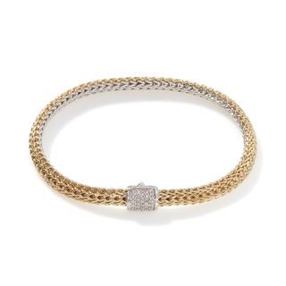 Icon Bracelet, Reversible, Gold, Sterling Silver, Diamonds, 5mm|bzp960