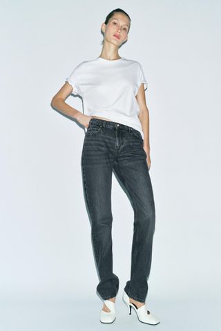 Zw Collection Low Rise Straight Leg Jeans