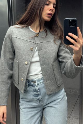 Round Neck Short Jacket