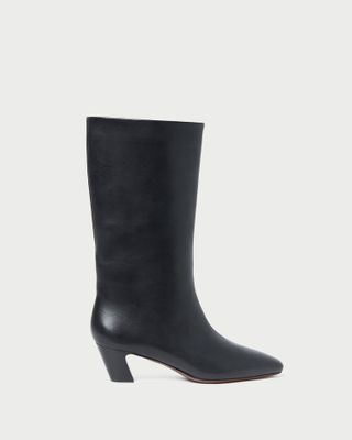 Cleo Black Leather Mid-Calf Boot