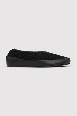 Cotton Grid Flats - Black