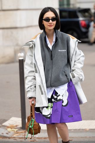 Woman wearing sporty jackets