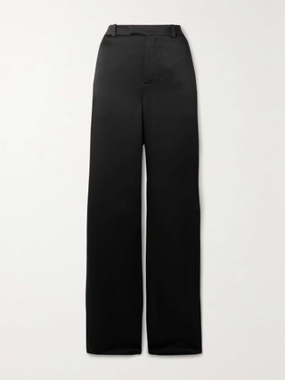 Satin-Crepe Wide-Leg Pants