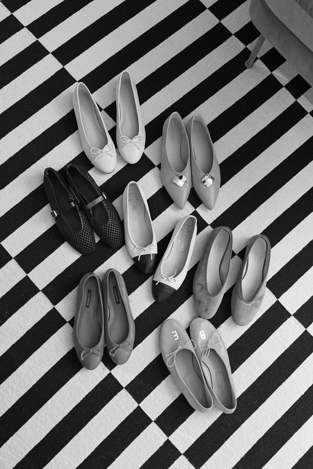 chanel ballet flats, margaux demi flat, classic style flats, ballet flat modern 