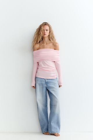 Draped Soft Strapless Top