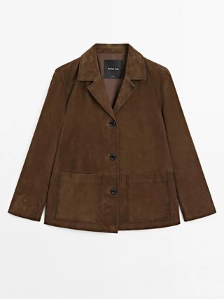 Massimo Dutti, Flowing Suede Leather Blazer