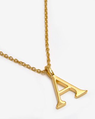 Gold Polished Initial Necklace