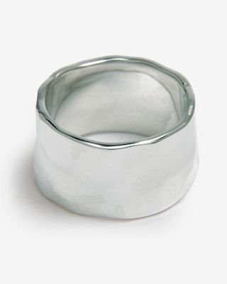 Silver Hammered Stacking Ring