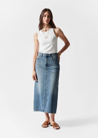 Denim Midi Skirt