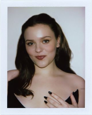 Polaroid photo of actress Maisy Stella before the Critics Choice Awards.