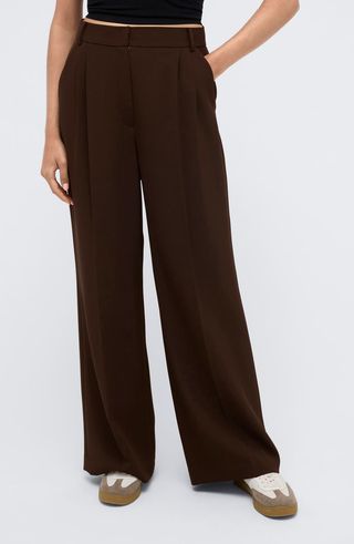 Pleated High Waist Wide Leg Pants