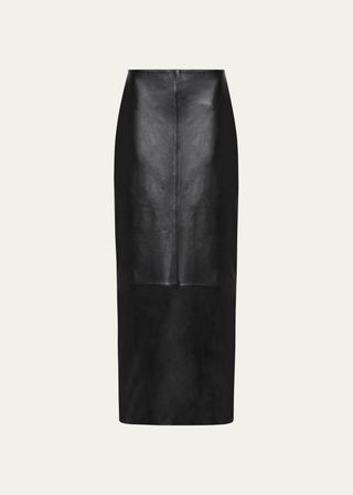 Leather Column Skirt