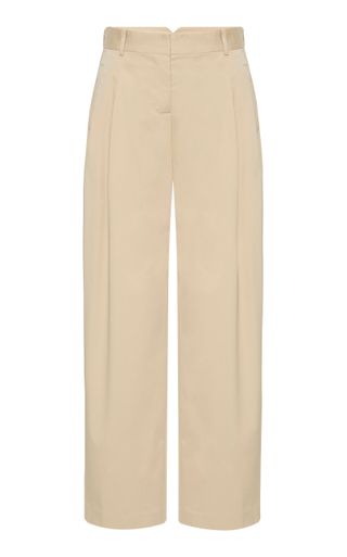 Barrel-Leg Cotton-Blend Pants