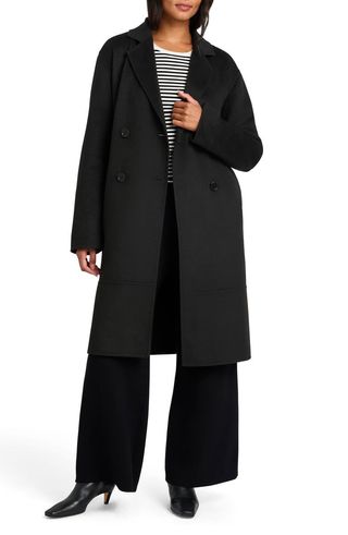 X Cella Jane Double Breasted Wool Blend Coat