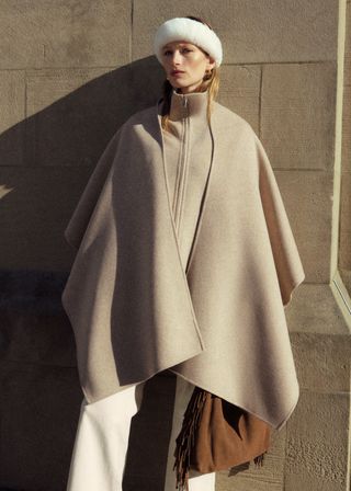 Asymmetric Wool Cape