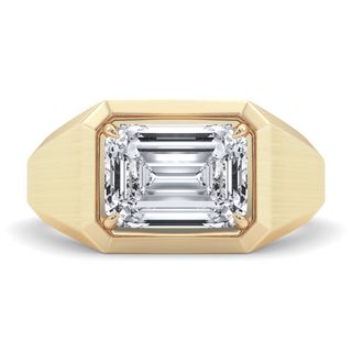 Lab Grown Diamond Emerald-Cut Solitaire Ring in 14K Yellow Gold 