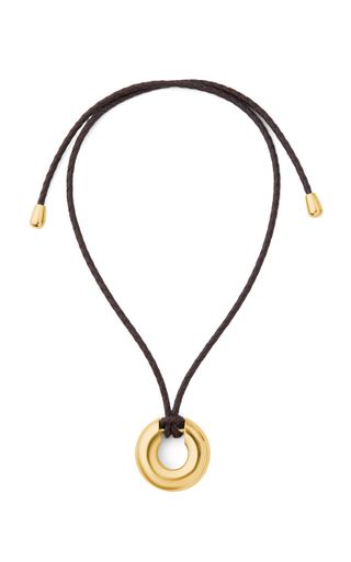 Charlie 14k Gold-Plated Leather Necklace