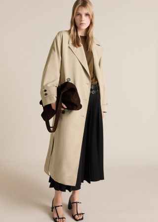 Long Oversized Double-Breasted Trench Coat - Women | Mango Usa