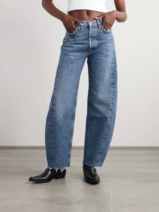 Luna Cropped High-Rise Tapered Organic Jeans