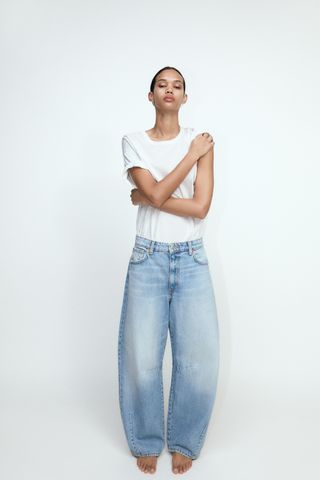 Trf Mid Waist Baggy Balloon Jeans