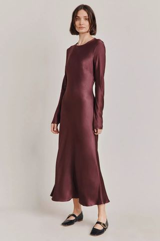 Ghost Mari Satin Midi Dress