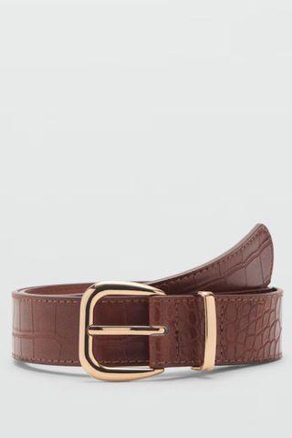 Mango Crocodile-effect belt