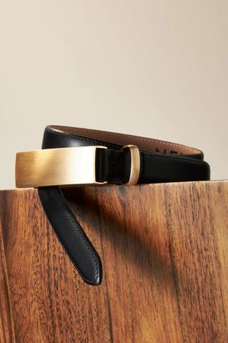 Next Plaque Buckle Premium Leather Skinny Belt